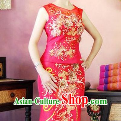 Southeast Asia Traditional Thailand Wedding Outfit for Women