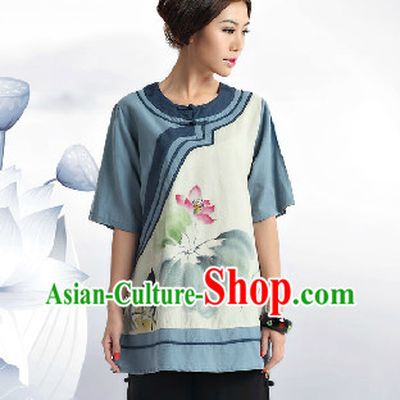 Hands Painted Mandarin Traditional Lotus Clothing for Women