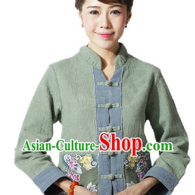 Hands Painted Mandarin Traditional Jacket for Women