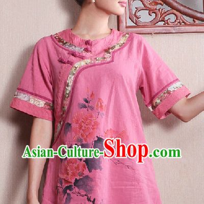 Hands Painted Mandarin Traditional Dress for Women