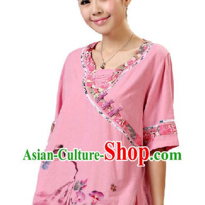 Hands Painted Mandarin Traditional Garment for Women