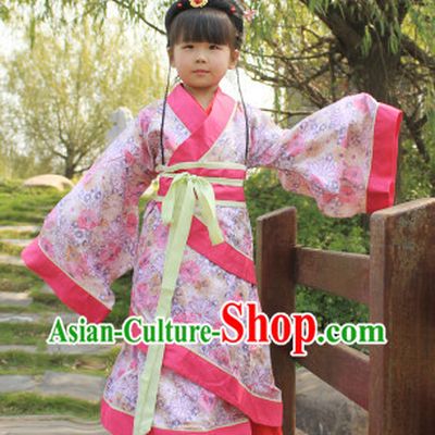 Standard Traditional Hanfu Outfits and Hair Accessories for Kids