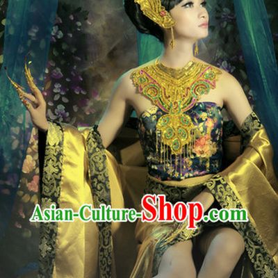 Asian Empress Clothes and Headwear Complete Set