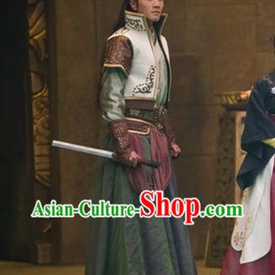 Ancient Chinese King High Shoulder Costumes and Coronet Complete Set