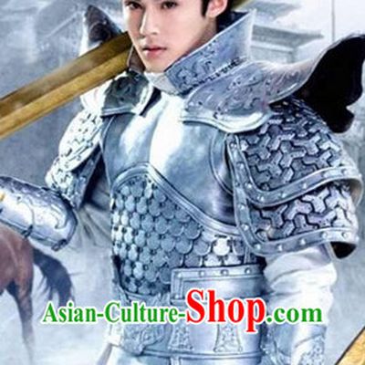Ancient Chinese General Armor Costumes and Coronet Complete Set