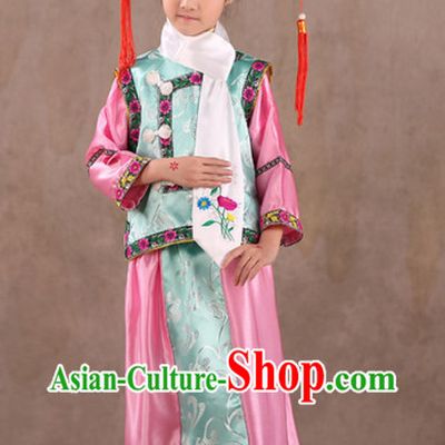 Qing Dynasty Princess Clothes and Headwear for Children