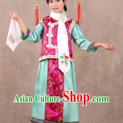 Qing Dynasty Princess Costumes and Headwear for Children