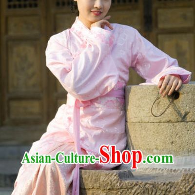 Traditional Chinese Pink Quju Dresses for Women