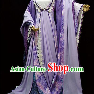 Asian Purple Princess Traditional Clothes Complete Set