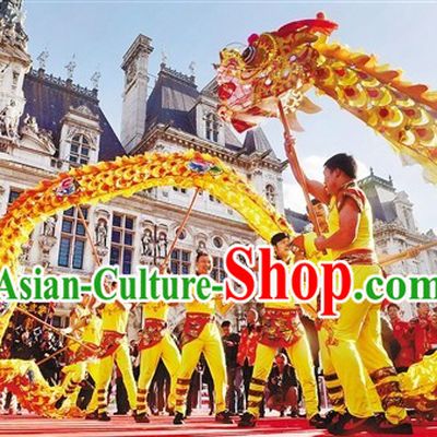 Gold Color Supreme Chinese Events Parade Chongqing Tongliang Dragon Dance Costume Complete Set