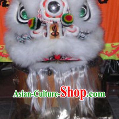 White and Black Ceremonial Fut San Lion Dance Costumes Complete Set