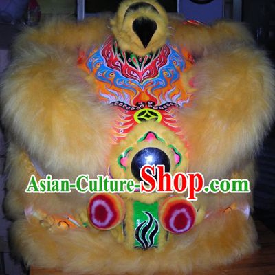Chinese Lunar Year Celebration Long Wool Lion Dance Costumes Complete Set