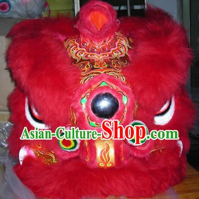 Congratulate on Chinese New Year Red and Gold Top Lion Dance Costumes Complete Set