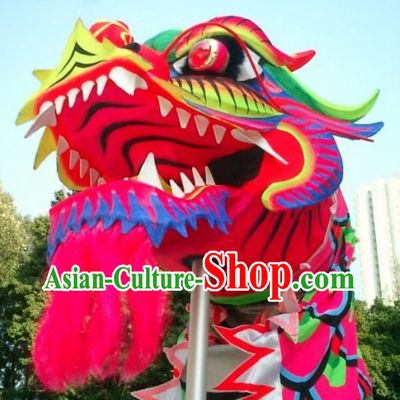 Top Chinese Glow in Dark Luminated Dragon Dance Head and Costumes Complete Set