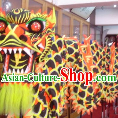 Top Chinese Glow in Dark Luminated Dragon Dance Head and Body Costumes Complete Set