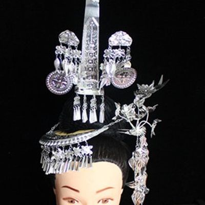 Traditional Chinese Miao and Dong Silver Hair Accessories Set
