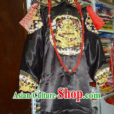 Qing Dynasty Imperial Palace Royal Family Member Chieftain Clothing and Hat for Men