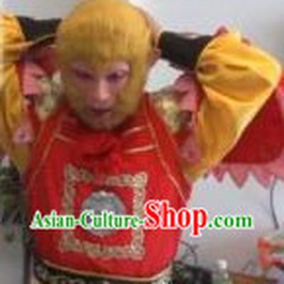 Traditional Chinese Monkey King Wig and Mask