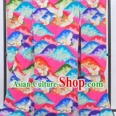 Ancient Japanese Cranes Kimono Set for Women