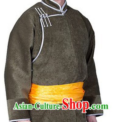 Traditional Chinese Mongolian Winter Long Thick Robe for Men