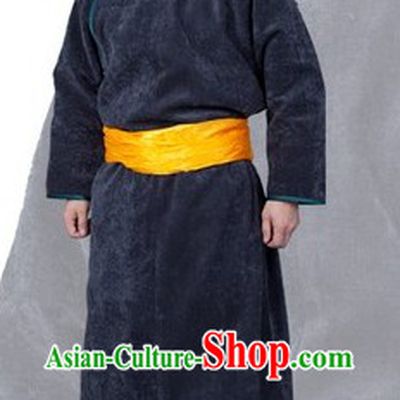 Traditional Chinese Genghis Khan Mongolian Long Thick Robe for Men