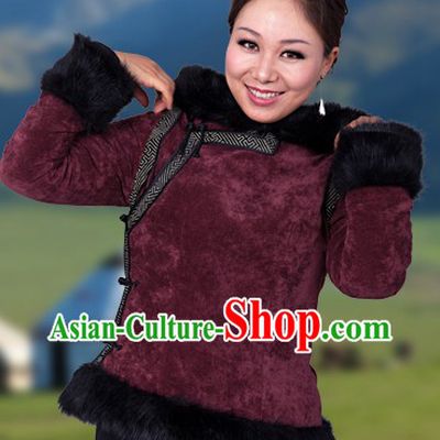 Traditional Chinese Mongolian Winter Jacket for Women