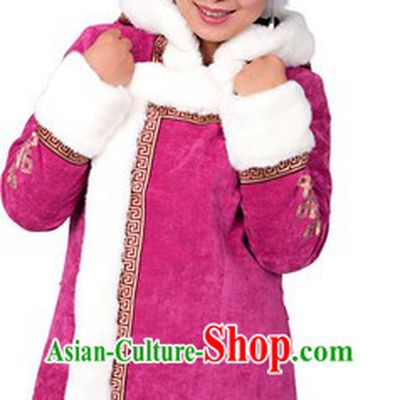 Traditional Chinese Winter Mongolian Clothes for Women