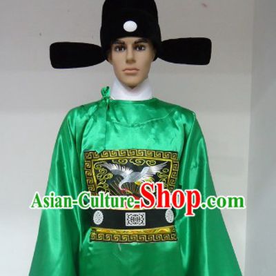 Ancient Chinese Ming Dynasty Official Robe and Hat for Men
