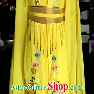 Traditional Chinese Yellow High Collar Empress Costumes