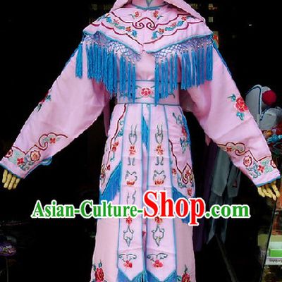 Traditional Chinese Beijing Opera Female Solider Costumes and Headwear