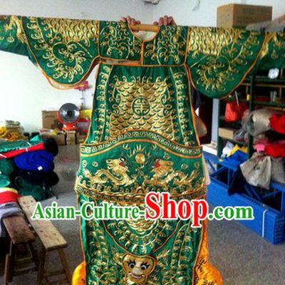 Traditional Chinese Green Peking Opera Embroidered Armor General Costumes