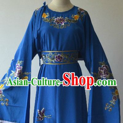 Round Collar Peking Opera Embroidered Flower Yong Men Dress