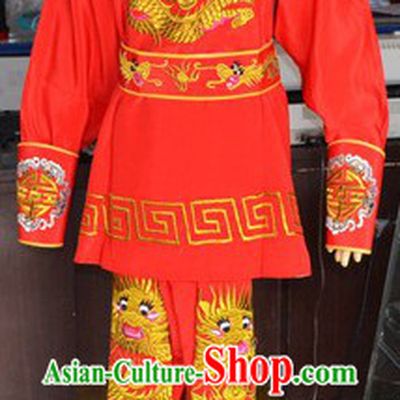 Red Peking Opera Mask Changing Costumes for Men