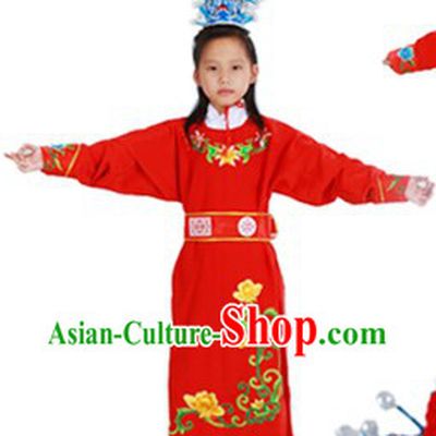 Jia Baoyu Dream of Red Chamber Costumes and Headwear for Kids