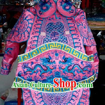 Traditional Chinese Peking Opera Da Kao Armor Costumes and Helmet for Children