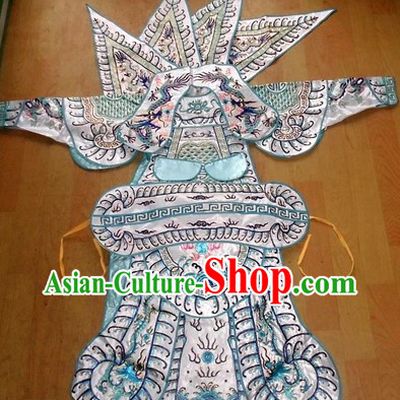 Traditional Chinese Peking Opera Da Kao Armor Costumes and Helmet for Children