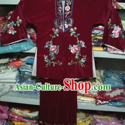 Chinese Peking Opera Embroidered Lao Dan Costumes for Kids