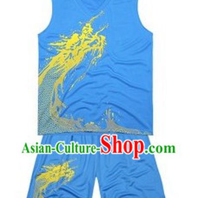 Traditional Blue Dragon Dance Player Dresses