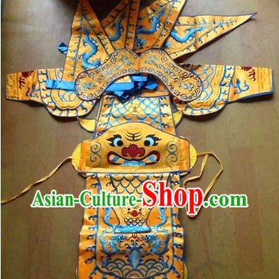 Traditional Chinese Embroidered Dragon Armor Da Kao Costumes Complete Set for Kids