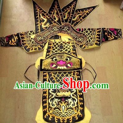 Traditional Chinese Embroidered Dragon Armor Da Kao Costume Complete Set for Kids