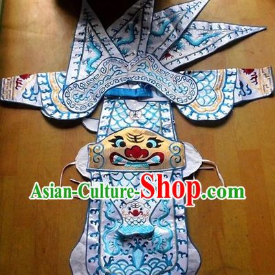 Traditional Chinese Embroidered Dragon Armor Da Kao Costume Complete Set for Boys