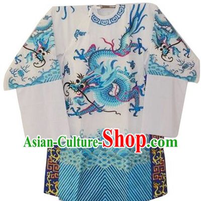 Chinese White Embroidered Dragon Robe