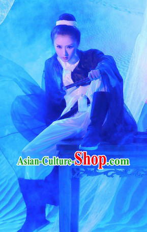 Ancient Chinese Dragon Inn Swordsman Costumes and Headpiece