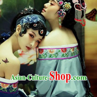 Ancient Chinese Long Sleeves Grey Color Costumes Robe