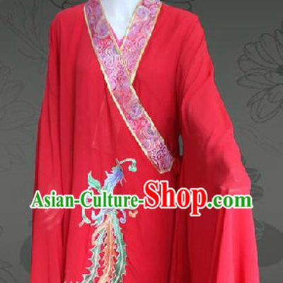 Traditional Chinese Red Wedding Phoenix Robe for Women