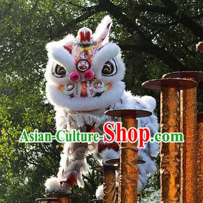 Cute Friendly Snow White Lion Dance Chinese New Year Costume Complete Set