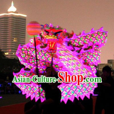 Top Pink Luminous Dragon Dance Costumes Full Set