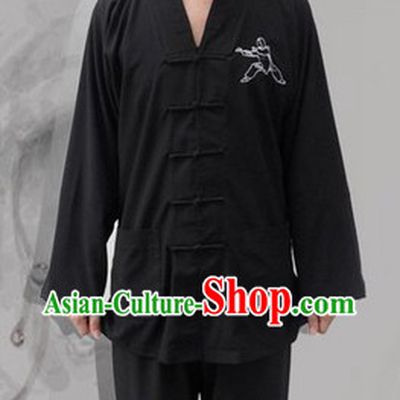 Classic Black Cotton Mandarin Chinese Wu Shu Uniform