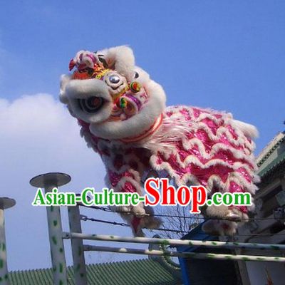Cute Pink Handmade Lion Dance Costumes Complete Set