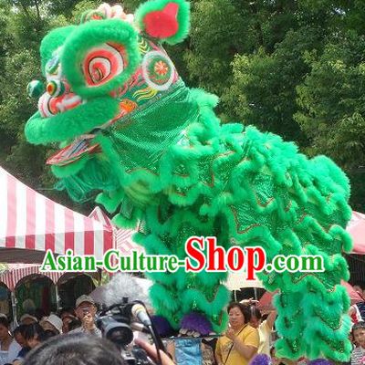 Friendly Green Hok San Lion Dance Costumes Complete Set